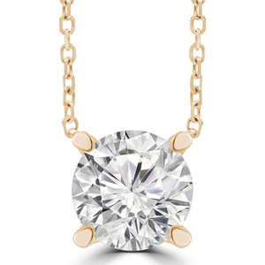 Round Diamond Solitaire Necklace Pendant in Yellow Gold (MVSN2002-Y)