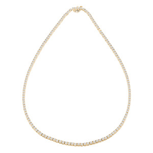 Round Diamond 4-Prong Tennis Necklace in Yellow Gold (MVSTN001-Y)