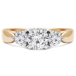 Round Diamond Three-Stone Engagement Ring in Yellow Gold (MVSX1002-Y)