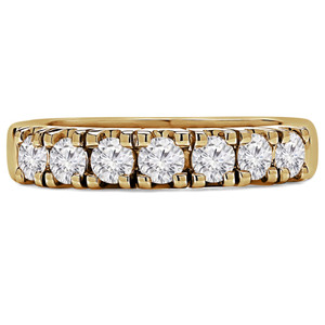 Round Diamond Seven-Stone Anniversary Wedding Band Ring in Yellow Gold (MVSX1008-Y)