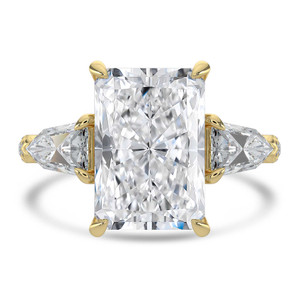 Radiant Diamond Three-stone with Accents Three-Stone Engagement Ring in Yellow Gold (MVSX1045-Y)