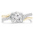 Round Diamond Cathedral White & Yellow Two-row Solitaire with Accents Engagement Ring in Two-Tone Gold (MD230136)