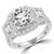 Cushion Diamond Vintage Heart Detail Cushion Halo Three-Stone Engagement Ring in White Gold (MD200155) Cushion Diamond Vintage Heart Detail Cushion Halo Three-Stone Engagement Ring in White Gold (MD200155)