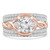 Round Diamond Twisted White & Rose Gold Solitaire with Accents Engagement Ring in Two-Tone Gold (MD230127)
