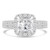 Cushion Diamond Cathedral Three-row Cushion Halo Engagement Ring in White Gold (MD220291) Cushion Diamond Cathedral Three-row Cushion Halo Engagement Ring in White Gold (MD220291)