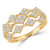 Round Diamond Three-row Cluster Cocktail Ring in Yellow Gold (MD250276)