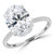 Oval Lab Created Diamond  High Set Hidden Halo Solitaire with Accents Engagement Ring in White Gold (MD250280) Oval Lab Created Diamond  High Set Hidden Halo Solitaire with Accents Engagement Ring in White Gold (MD250280)
