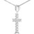 Round Diamond Cross Symbolic Pendant Necklace in White Gold (MD250373)