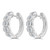 Emerald Lab Created Diamond  Bezel Set Hoop Huggie Earrings in White Gold (MD250388)