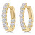 Round Lab Created Diamond  Inside Outside Shared-prong Huggie Earrings in Yellow Gold (MD250306)