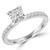 Princess Diamond Shared Prong Solitaire with Accents Engagement Ring in White Gold (MD240421) Princess Diamond Shared Prong Solitaire with Accents Engagement Ring in White Gold (MD240421)