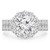 Round Diamond Two-row Floral Halo Engagement Ring in White Gold (MD250231)