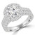 Round Diamond Two-row Floral Halo Engagement Ring in White Gold (MD250231)
