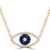 Round Diamond Symbolic Halo Evil Eye Necklace in Yellow Gold (MD250350)