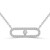 Round Diamond Paperclip Necklace in White Gold (MD250338)