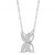Round Diamond Pave Floral Flower Necklace in White Gold (MD250339)