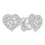 Round Diamond Heart Halo Stud Earrings in White Gold (MD250381)