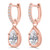 Pear Lab Created Diamond  Huggie Drop/Dangle Earrings in Rose Gold (MD250305) Pear Lab Created Diamond  Huggie Drop/Dangle Earrings in Rose Gold (MD250305)