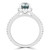 Cushion Blue Diamond Radiant Halo Engagement Ring in White Gold with Accents (MD230125)