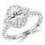 Oval Diamond Open Bridge Cathedral Three-Stone Halo Engagement Ring in White Gold with Accents (MD230072)