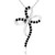 Round Black Diamond Clover Cross Pendant Necklace in White Gold (MD200247)