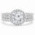 Round Lab Created Diamond  Three-row Halo Engagement Ring in White Gold (MD240260)