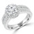 Round Lab Created Diamond  Three-row Halo Engagement Ring in White Gold (MD240260)