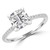 Cushion Diamond Solitaire with Accents Engagement Ring in White Gold (MD230044)
