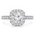 Round Diamond High Set Halo Engagement Ring in White Gold with Accents (MD220115)