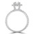 Round Diamond High Set Halo Engagement Ring in White Gold with Accents (MD220115)