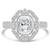Cushion Diamond Vintage Floral Halo Engagement Ring in White Gold with Accents (MD230126)