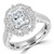 Cushion Diamond Vintage Floral Halo Engagement Ring in White Gold with Accents (MD230126)