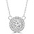 Round Diamond Bezel set Halo Necklace in White Gold (MD210228)