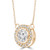 Round Diamond Bezel Set Halo Necklace in Yellow Gold (MD230204)