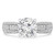 Round Lab Created Diamond  Three-row Tapered Solitaire with Accents Engagement Ring in White Gold (MD240199)