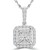 Princess Diamond Double Cushion Halo Pendant Necklace in White Gold (MD210231) Princess Diamond Double Cushion Halo Pendant Necklace in White Gold (MD210231)