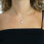 Round Diamond Double Cushion Halo Pendant Necklace in White Gold (MD210234)