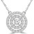 Round Diamond Double Halo Necklace in White Gold (MD210215)
