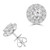 Round Lab Created Diamond  Halo Stud Earrings in White Gold (MD250396)