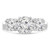 Round Lab Created Diamond  Vintage Double-prong Three-Stone Engagement Ring in White Gold *Size 4 Only* (MD250230)