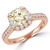 Round Champagne Diamond Cathedral Cushion Halo Engagement Ring in Rose Gold (MD240118)
