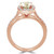 Round Champagne Diamond Cathedral Cushion Halo Engagement Ring in Rose Gold (MD240118)