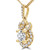 Round Diamond Halo Pendant Necklace in Yellow Gold (MD180484)