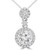 Round Diamond Halo Pendant Necklace in White Gold (MD180485)