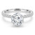 Round Diamond 6-Prong Solitaire with Accents Engagement Ring in White Gold (MD210334)