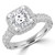 Princess Diamond vintage Rollover Halo Engagement Ring in White Gold with Accents (MD220114) Princess Diamond vintage Rollover Halo Engagement Ring in White Gold with Accents (MD220114)
