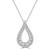 Round Diamond 2-Row Teardrop Other Pendant Necklace in White Gold (MD250364)
