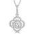 Round Diamond Clover Halo Pendant Necklace in White Gold (MD190525) Round Diamond Clover Halo Pendant Necklace in White Gold (MD190525)