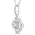 Round Diamond Clover Halo Pendant Necklace in White Gold (MD190525) Round Diamond Clover Halo Pendant Necklace in White Gold (MD190525)