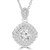 Round Diamond Double Cushion Halo Pendant Necklace in White Gold (MD190527)